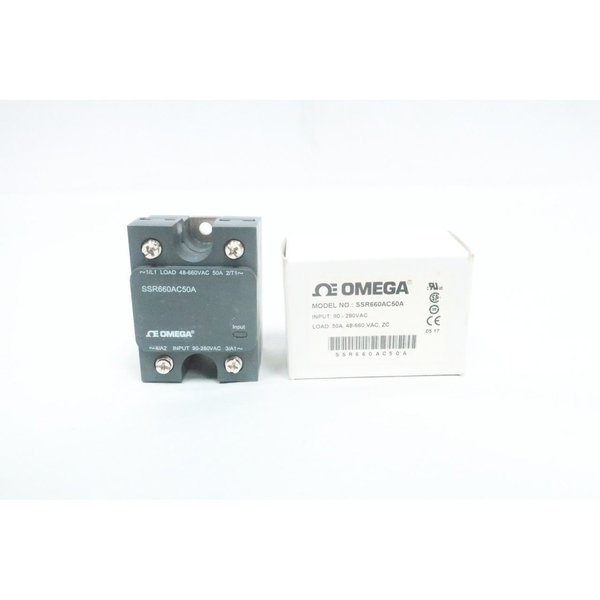 Omega 90-280V-AC 50A Amp 48-660V-AC Solid State Relay SSR660AC50A